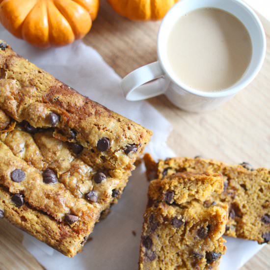 Chocolate Chip Pumpkin Bread - Recipe photo by pepperdesignblog