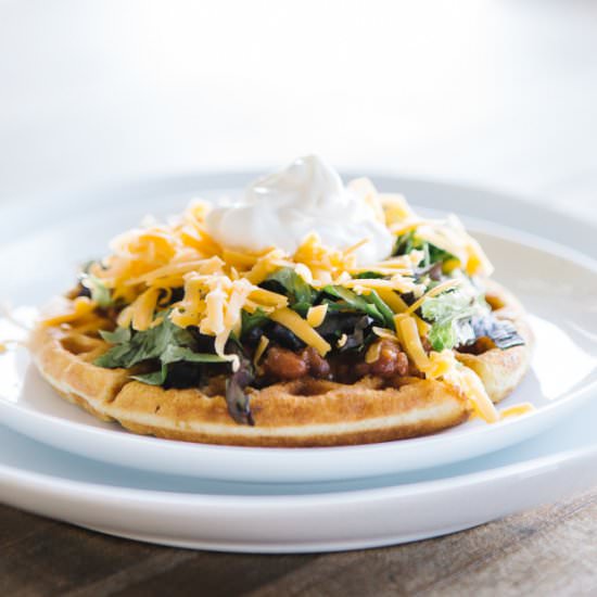 Chili and Cornbread Waffles - Recipe photo by handmademood
