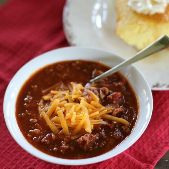 Cindy's Not Too Spicy Chili - Recipe photo by joyful scribblings