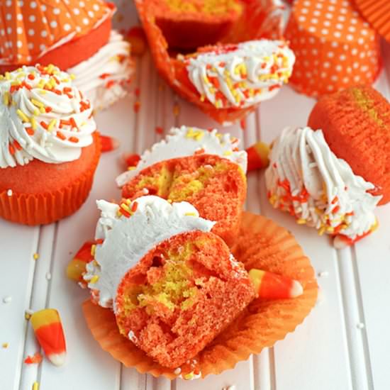 Candy Corn Cupcakes - Recipe photo by picsandpastries