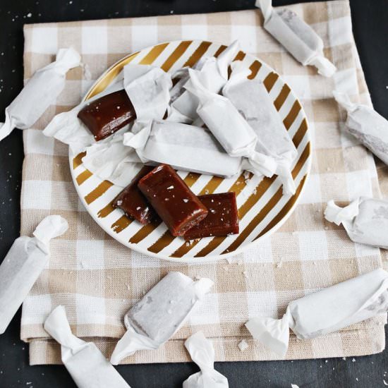 Homemade Salted Butter Caramels - Recipe photo by abeautifulmessblog