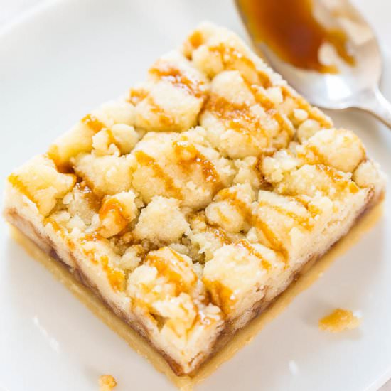 Salted Caramel Buttery Crumb Bars - Recipe photo by Averie