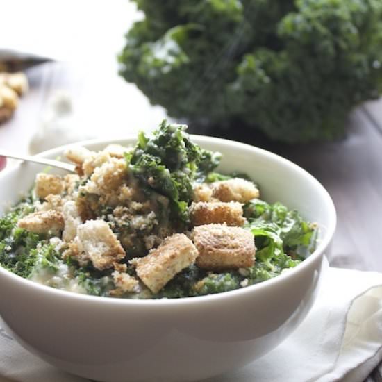 Garlicy Creamed Kale - Recipe photo by thealmondeater