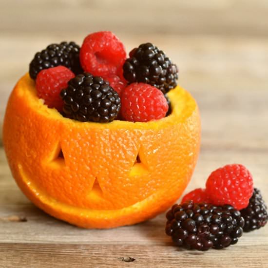 Jack O' Lantern Fruit Cups - Recipe photo by Intimateweddings