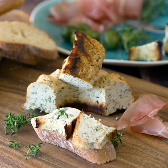 Baked Ricotta with Lemon & Thyme - Recipe photo by Belly Rumbles