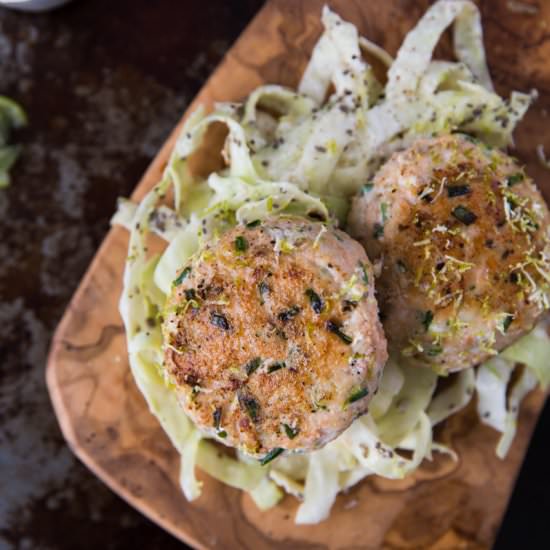 Salmon Fishcakes with Cabbage 'Slaw - Recipe photo by madeleineshaw
