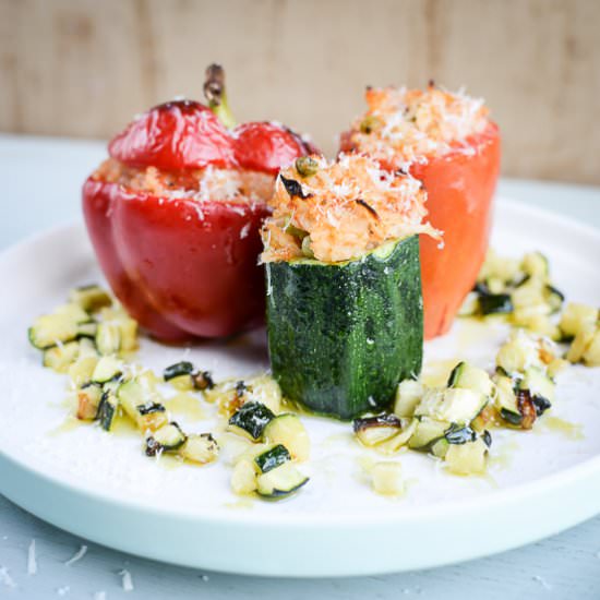 Risotto-Stuffed Vegetables - Recipe photo by RenBehan