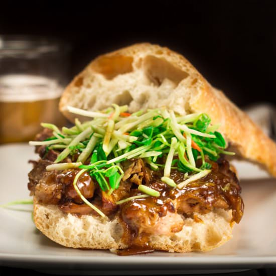 Pork Shoulder w/ Cider-Orange Gravy - Recipe photo by The Mediterranean Dish