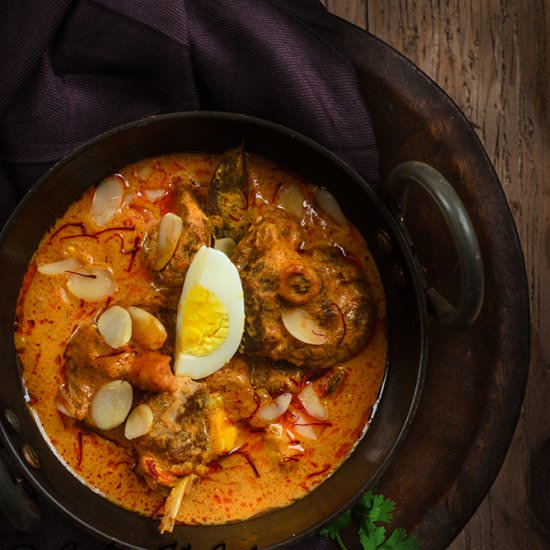 Zafrani Badaam Gosht - Recipe photo by cubesnjuliennes