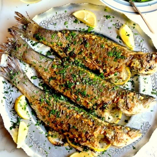 LEMON SOY ROASTED BRANZINO - Recipe photo by thewoksoflife