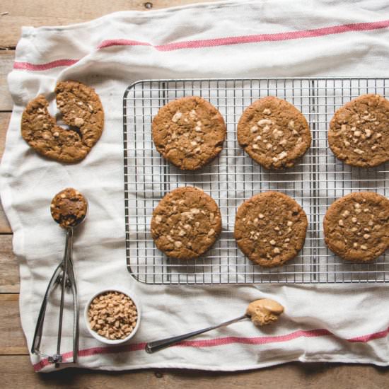 Maple Peanut Butter Toffee Cookies - Recipe photo by butterlustblog