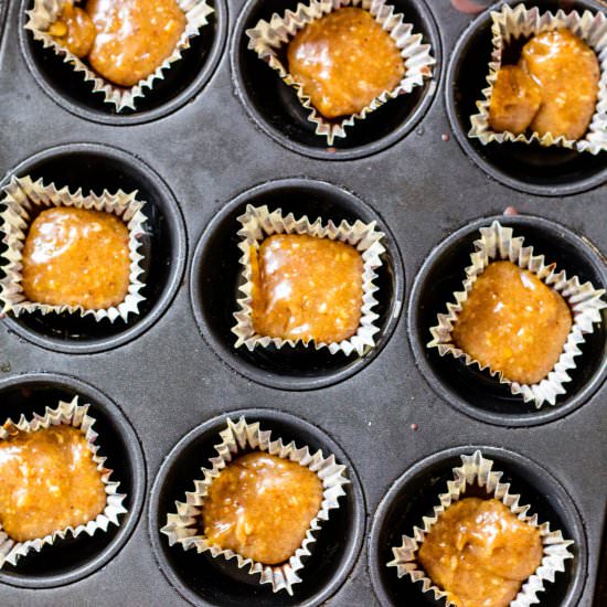 Vegan Caramel and Choc Caramel Cups - Recipe photo by Frankiesfeast