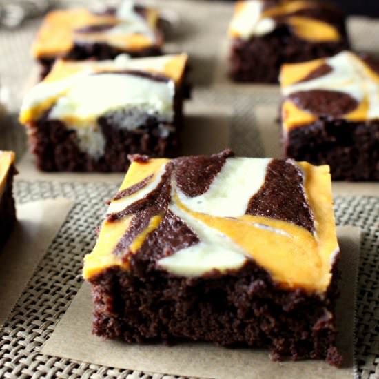 Pumpkin Cheesecake Swirled Brownies - Recipe photo by chocolatewithgrace