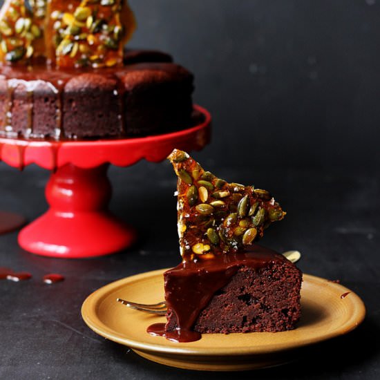 Flourless Chocolate Cake with Herbs - Recipe photo by dinexdesign