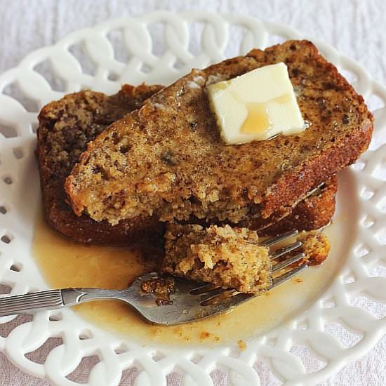 Pumpkin Banana Bread French Toast - Recipe photo by thegoldlininggirl