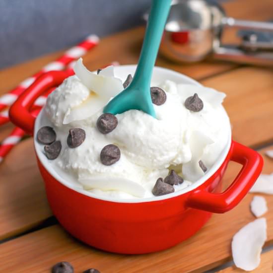 Healthy Coconut Frozen Yogurt - Recipe photo by dessertswithbenefits