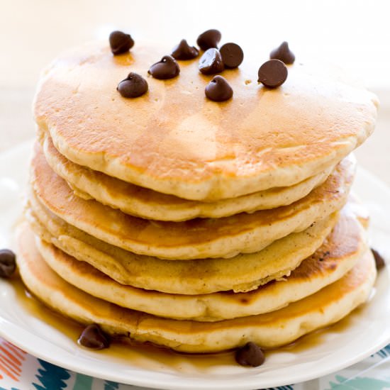 Chocolate Chip Oatmeal Pancakes - Recipe photo by a latte food