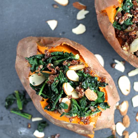 Kale & Quinoa Stuffed Sweet Potato - Recipe photo by spinach4breakfast