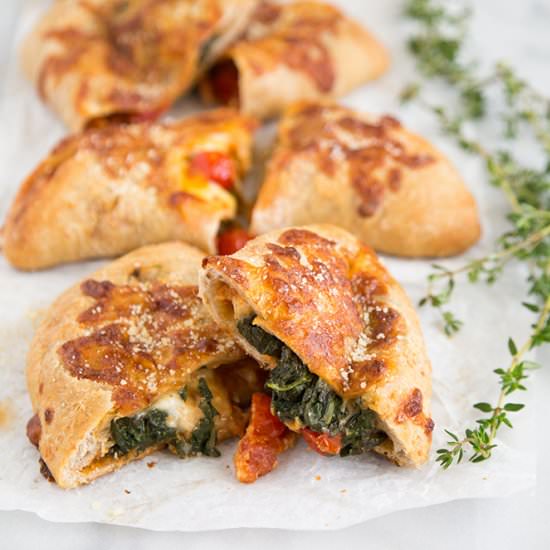 Chicken Sausage and Spinach Calzone - Recipe photo by the little epicurean