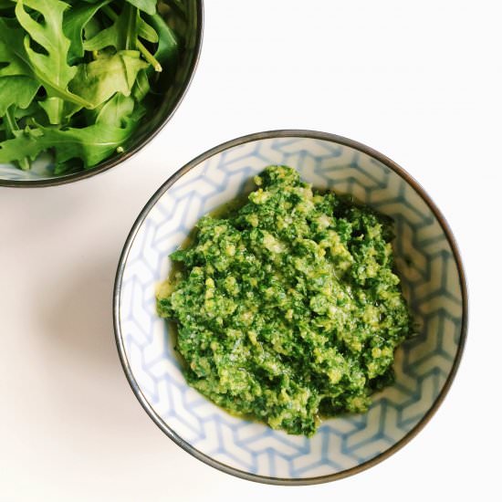 Rucola Pesto, an Italian fave - Recipe photo by Culinessa