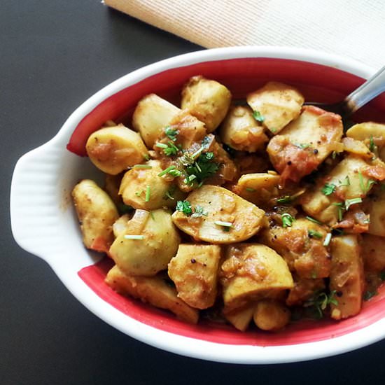 Arbi Masala - Recipe photo by steamingpot