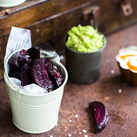 Beetroot Chips with Dipping Sauces - Recipe photo by Multiculti