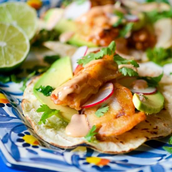 Baja Fish Tacos - Recipe photo by ManyKitchens.com