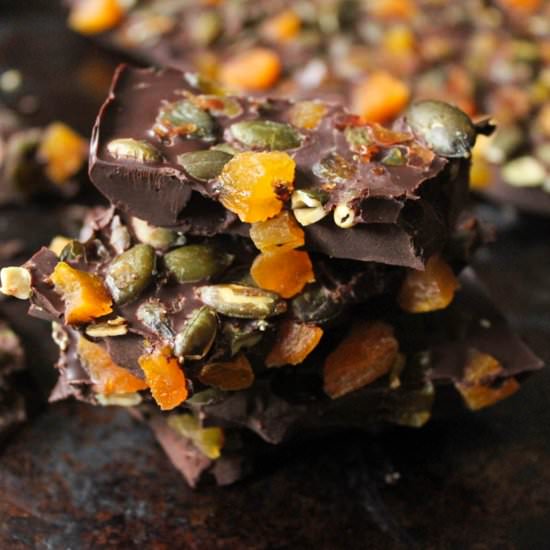 Chocolate Bark with Candied Pepitas - Recipe photo by domesticateme