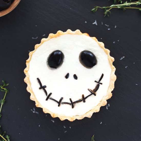 Jack Skellington Ricotta Olive Tart - Recipe photo by snixykitchen
