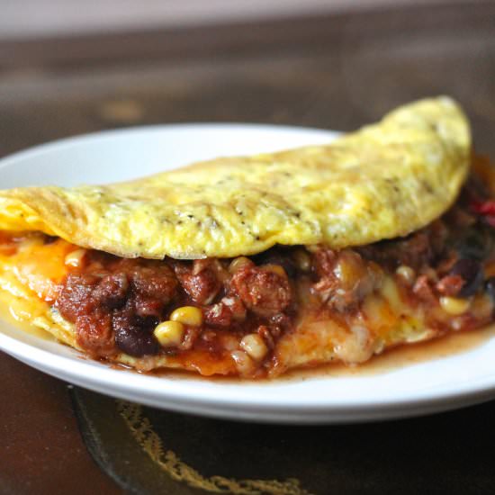 Chicken Chili Cheese Omelet - Recipe photo by jordansward