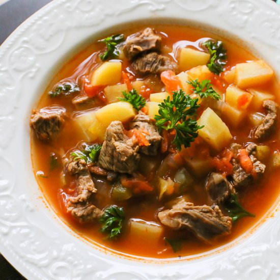 Beef Soup “Shurpa” - Recipe photo by MunchkinTime