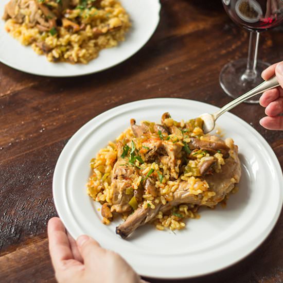 Rice with Rabbit and Mushrooms - Recipe photo by myspanishtaste