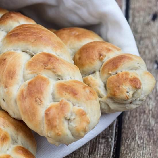 Braided Bread with Sunflower Seeds - Recipe photo by Louisesmadblog