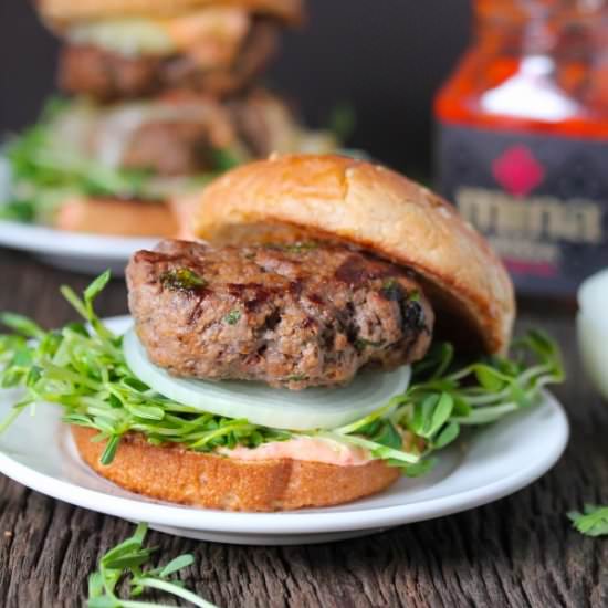 Harissa Beef Burgers - Recipe photo by EatGood4Life