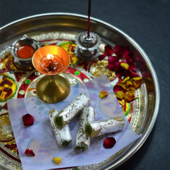 Kaju Pista (Cashew Pistachio) Roll - Recipe photo by Indian Khana