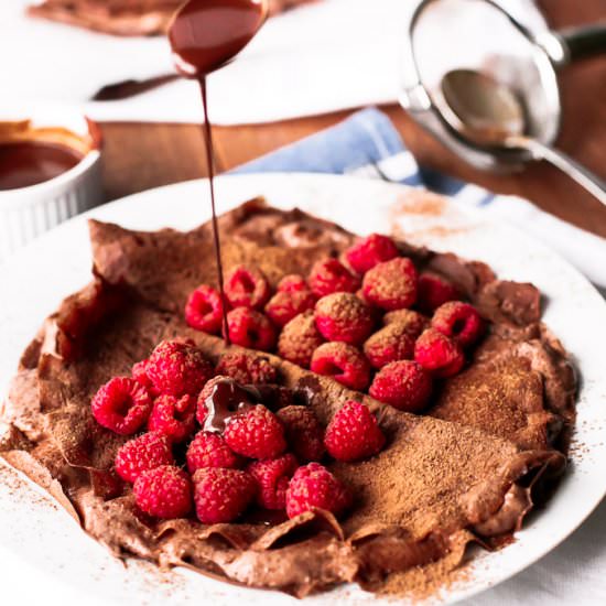 Chocolate Covered Raspberry Crepes - Recipe photo by Cafe Delites