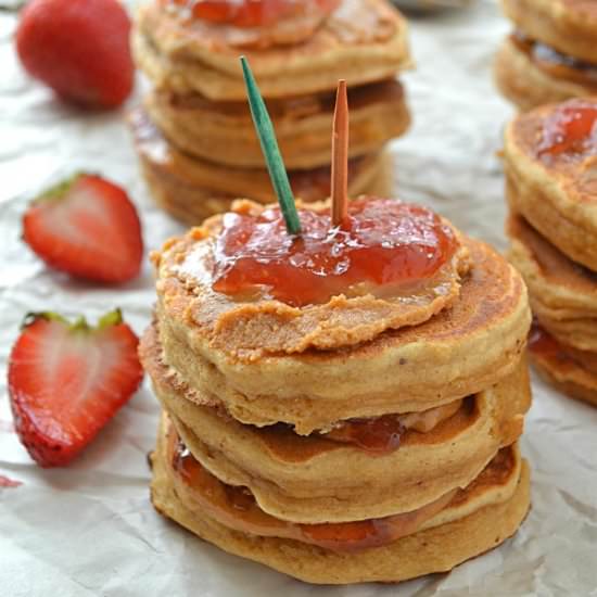 PBJ Mini-Pancake Parfaits - Recipe photo by WholeAndHeavenlyOven