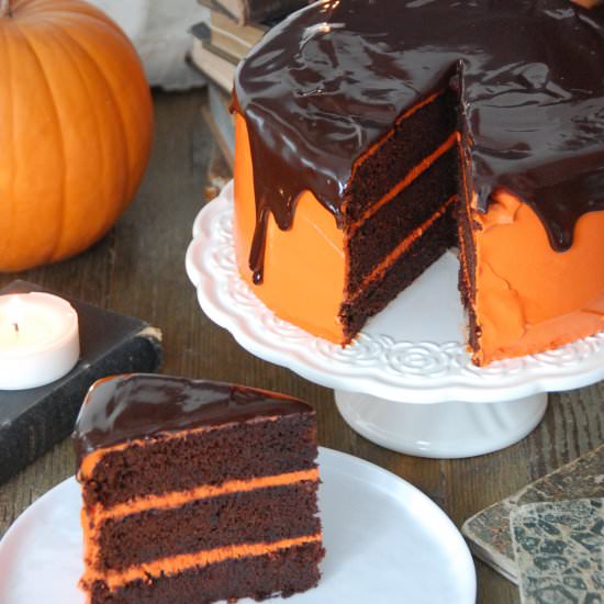 Pumpkin chocolate cake… Halloween - Recipe photo by Loleta