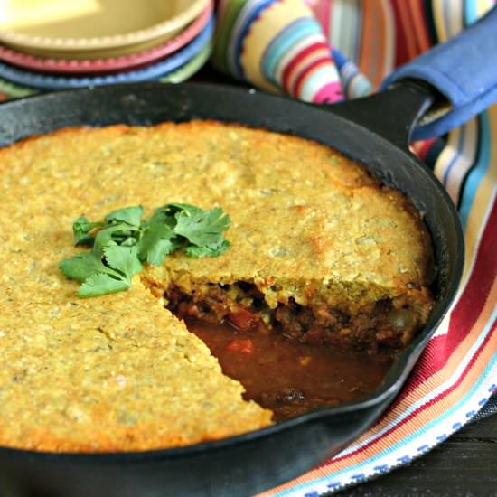 Skillet Chili Pie with Cornbread - Recipe photo by EverydayMaven
