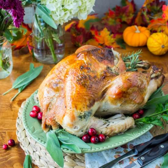Sage-Butter Roasted Turkey - Recipe photo by The Food Charlatan