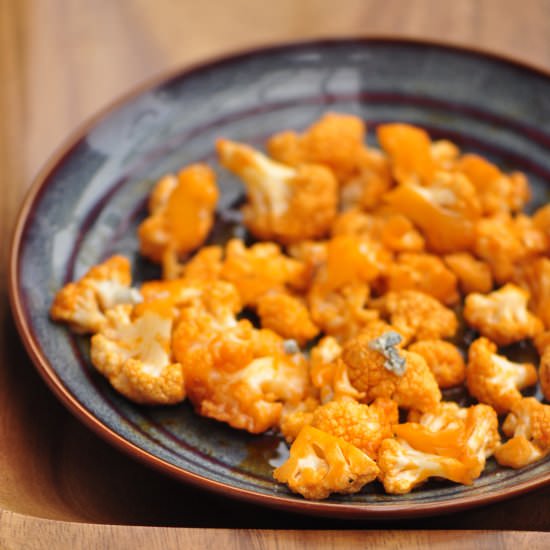 Buffalo Blue Cheese Cauliflower - Recipe photo by thevegetarianginger