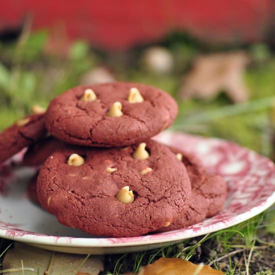 Gluten-free Red Velvet Cookies - Recipe photo by thevegetarianginger
