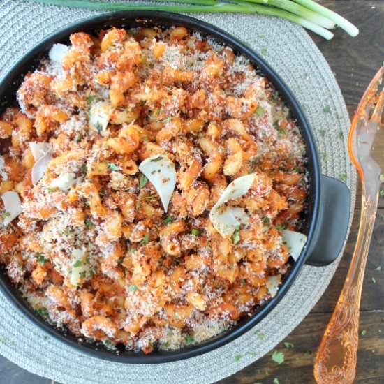 Red Pepper Chorizo Mac & Cheese - Recipe photo by Whitney Bond