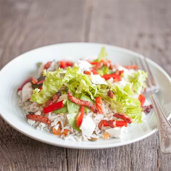 Nut rice goat cheese salad - Recipe photo by ohmydish