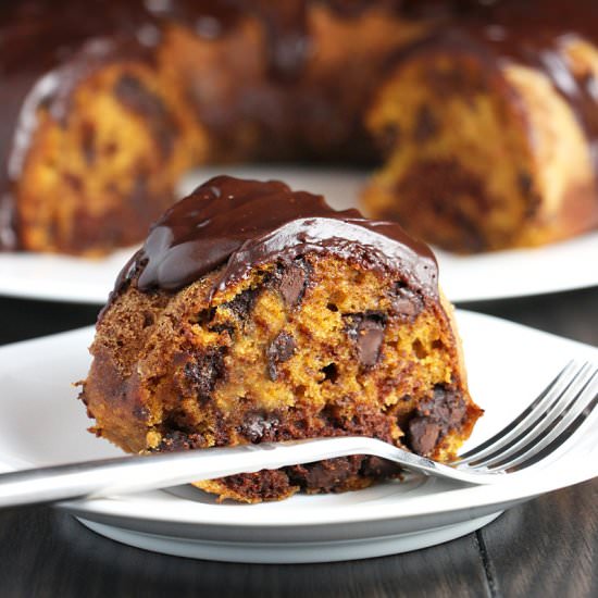 Triple Chocolate Pumpkin Marble Cake - Recipe photo by EatInEatOut Magazine