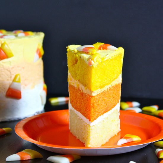 Candy Corn Cake - Recipe photo by iwishbakingwasmyrealjob