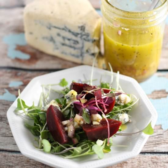 Beet Salad with Bleu Cheese - Recipe photo by platingsandpairings