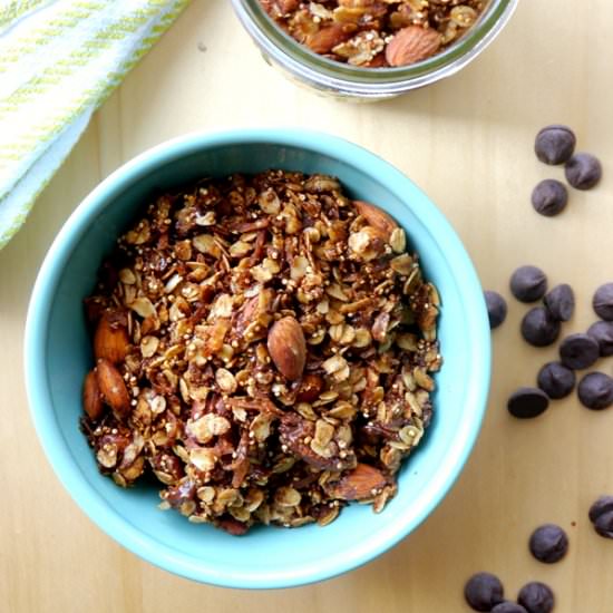 Dark Chocolate Quinoa Granola - Recipe photo by mybaconwrappedlife