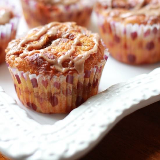 Apple Fritter Muffins w/ Glaze - Recipe photo by savorthebaking
