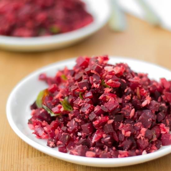 Vegan Beetroot Poriyal (Stir fry) - Recipe photo by kannammacooks